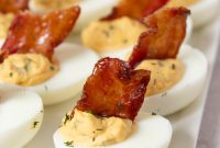 Crispy Candied Bacon Deviled Eggs