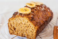 Salted Caramel Banana Loaf Recipe with Gooey Caramel Swirl