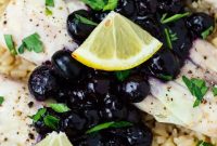 Baked Mahi Mahi with Fresh Blueberry Sauce
