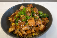 Chinese-Style Bourbon Chicken with Sticky Brown Sugar Glaze