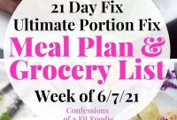Week of Jun 7 Meal Plan and Grocery List – 21 Day Fix and WW