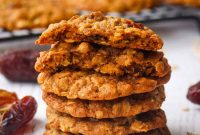 Chewy Date Oatmeal Cookies with Cinnamon