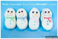 Peanut Butter Snowman Cookies with White Chocolate