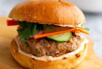 Banh Mi Burger Recipe with Sriracha Cream Cheese
