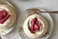 Mini Rhubarb Pavlovas with Kaffir Lime Coconut Cream