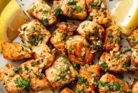 Pan-Seared Garlic Butter Salmon Bites Recipe