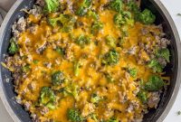 Cheesy Ranch Ground Beef and Rice Skillet