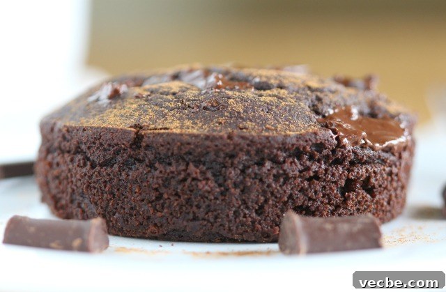 Oil-Free Microwave Chocolate Mug Cake 4 Oil-free chocolate cake with teff flour baked in the oven