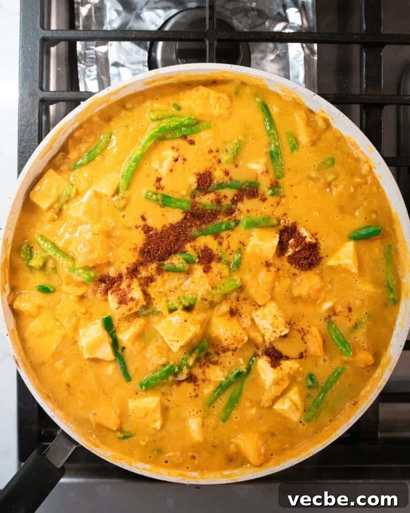 Creamy Vegan Pumpkin Curry with Crispy Tofu 20 garam masala and lemon juice stirred into curry