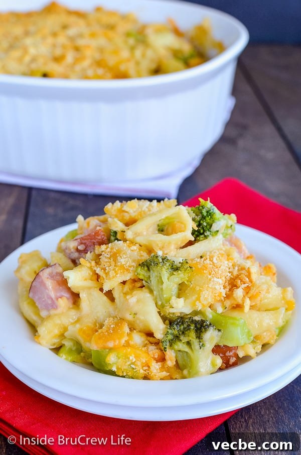 Ham and Broccoli Pasta Bake Ham and Broccoli Pasta Bake - lots of cheese, meat, and veggies make this homemade casserole disappear every time. Great recipe for dinner!