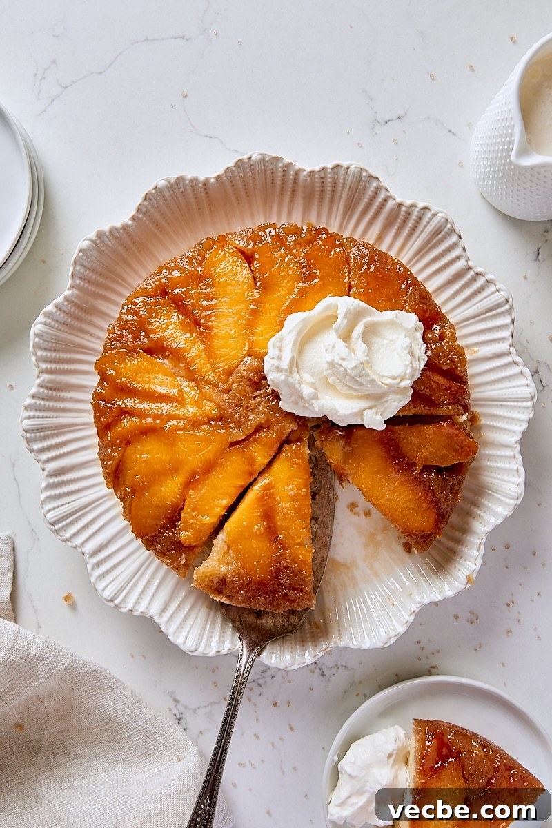 From-Scratch Peach Upside-Down Cake Recipe 2 Peach Upside Down Cake