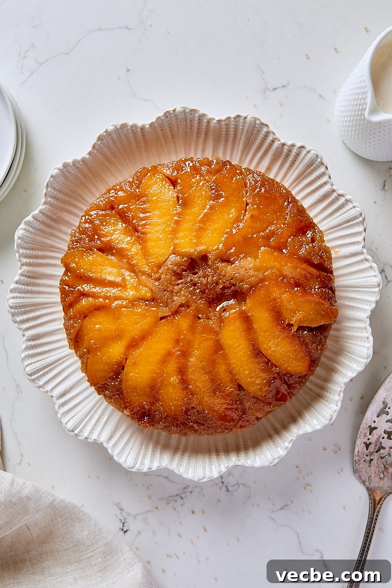 From-Scratch Peach Upside-Down Cake Recipe 8 Peach Upside Down Cake
