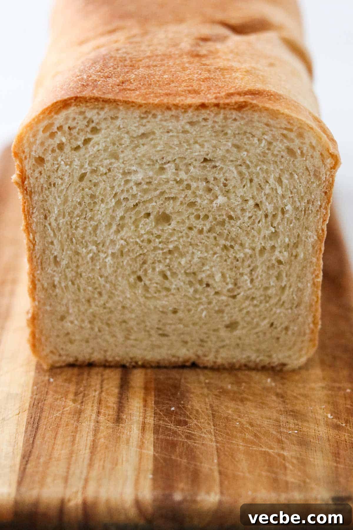 Homemade Soft and Tender Buttermilk Bread Recipe 2 Cut loaf of Soft and Tender Buttermilk Bread.