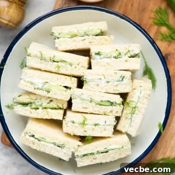 Classic Cucumber Tea Sandwiches with Cream Cheese 3 Cucumber sandwich on plate