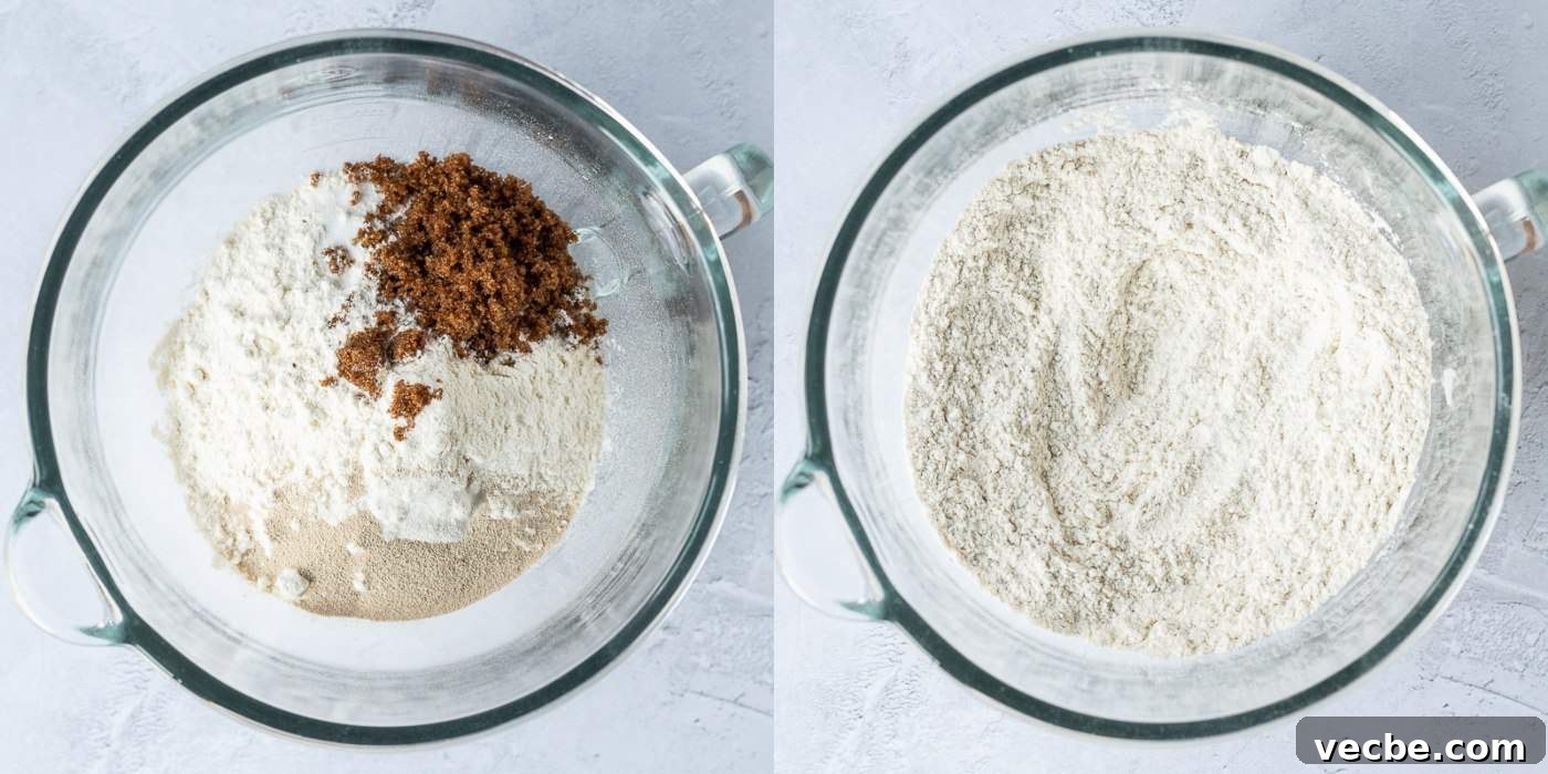 Vegan Gingerbread Cinnamon Rolls Recipe 2 step 1 - mixing the dry ingredients