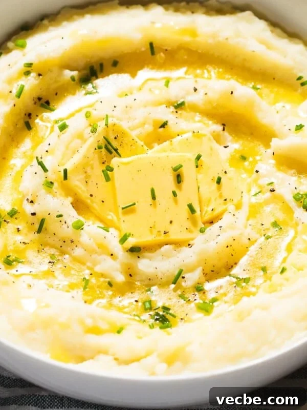 Homemade Mushroom Gravy Recipe for Roasts and Potatoes 7 Garlic mashed potatoes with garlic butter and chives.