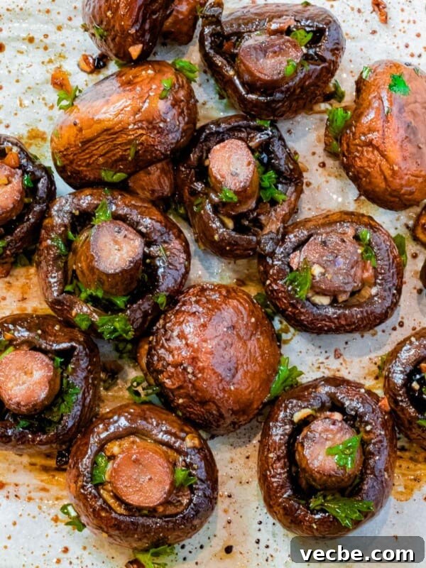 Homemade Mushroom Gravy Recipe for Roasts and Potatoes 8 Whole oven roasted mushrooms with garlic and balsamic vinegar.