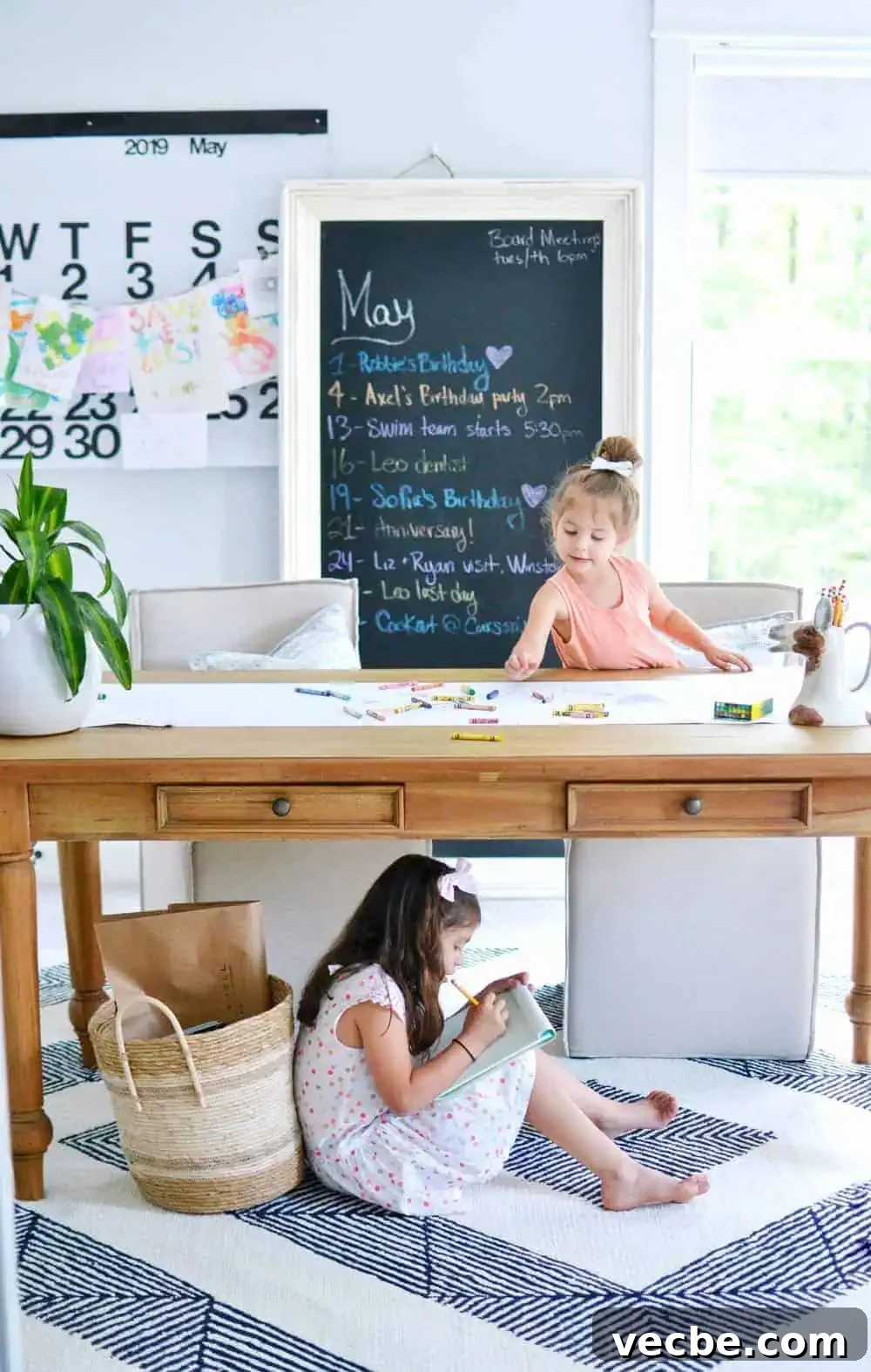 Steven Shell Moves Into My Family Office 11 girl coloring at a desk from Steven shell living