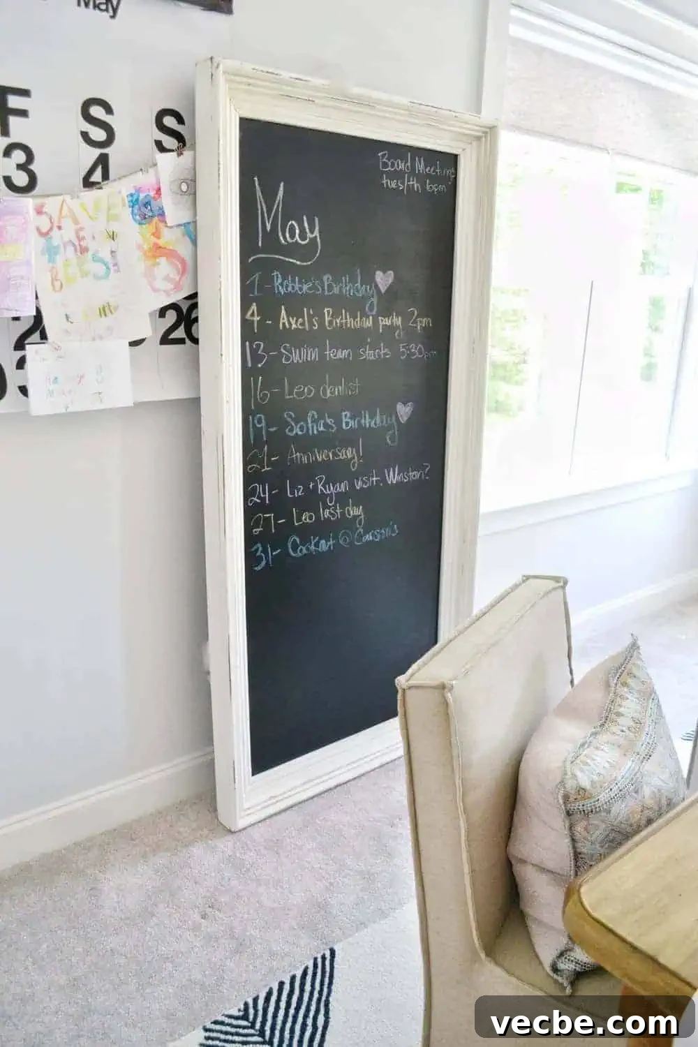 Steven Shell Moves Into My Family Office 10 chalkboard in an office from Steven shell living