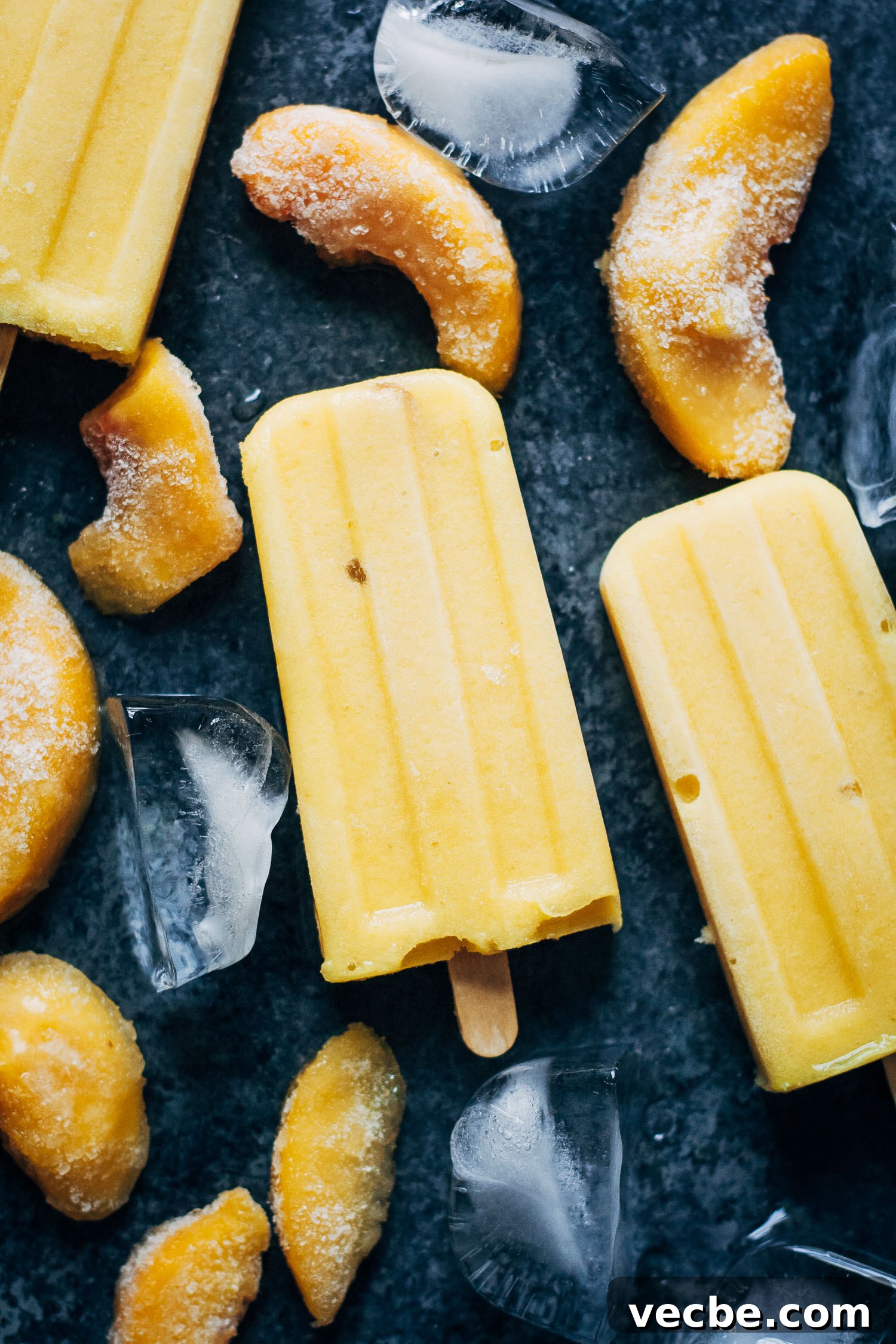 Mango Pineapple Vegan Sunshine Popsicles 2 Vegan Sunshine Popsicles | Well and Full | #healthy #summer #recipe