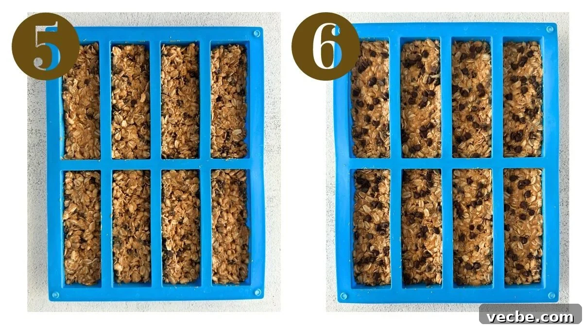 Chewy Chocolate Chip Granola Bars Recipe 5 Steps to make chocolate chip chewy granola bars.