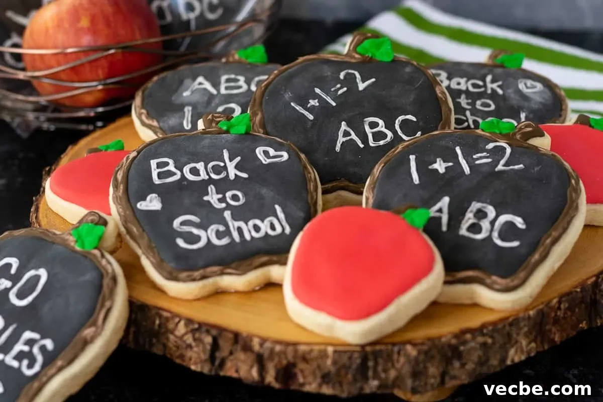 How to Make Chalkboard Apple Sugar Cookies 3 creative back to school cookie design option