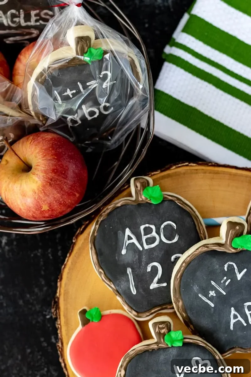 How to Make Chalkboard Apple Sugar Cookies 4 teacher gift sugar cookie tutorial