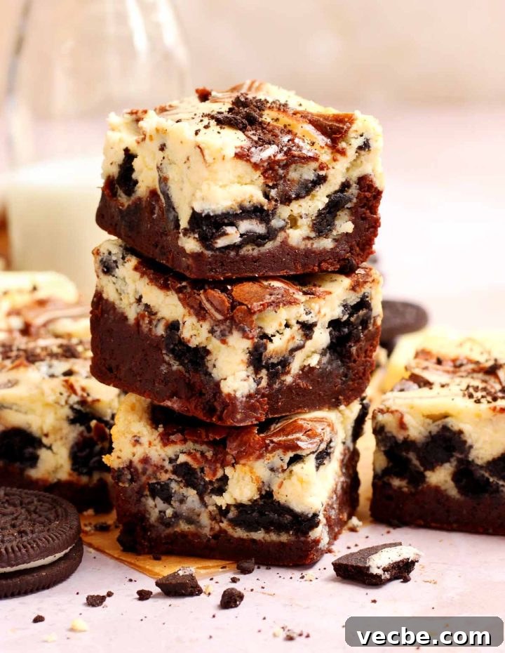 Oreo Cheesecake Brownies Recipe 3 oreo cheesecake brownies with creamy oreo cheesecake layer