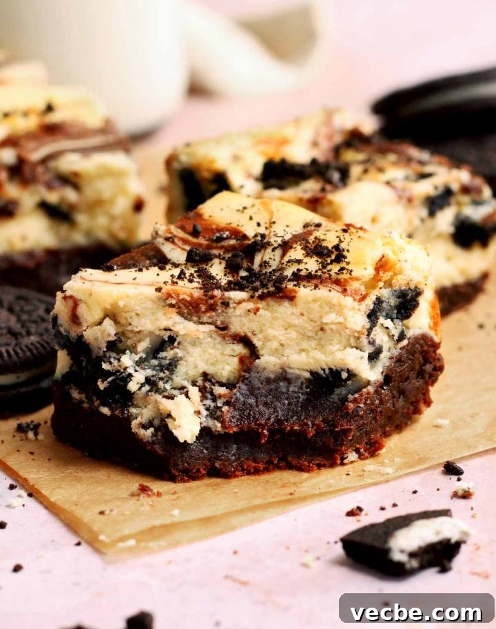 Oreo Cheesecake Brownies Recipe 8 oreo cheesecake brownies with bite