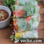 Asian spring rolls with peanut sauce