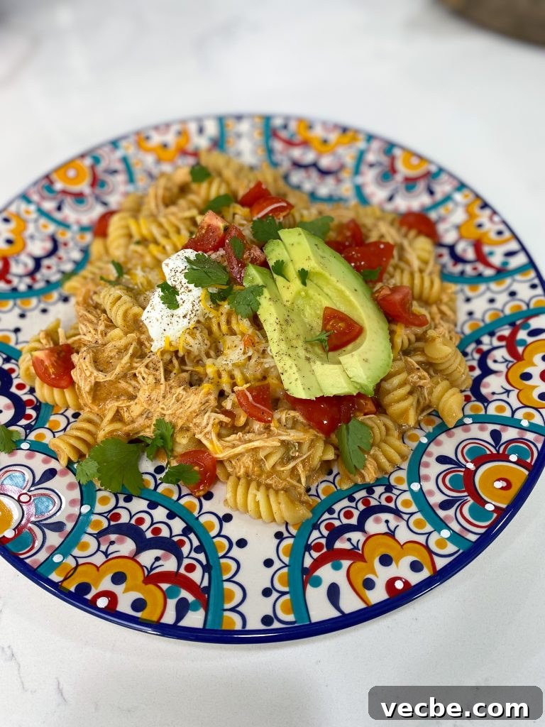 Creamy Slow Cooker Chicken Enchilada Pasta 3 img 13484 2