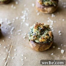 Spinach and Boursin Stuffed Mushrooms