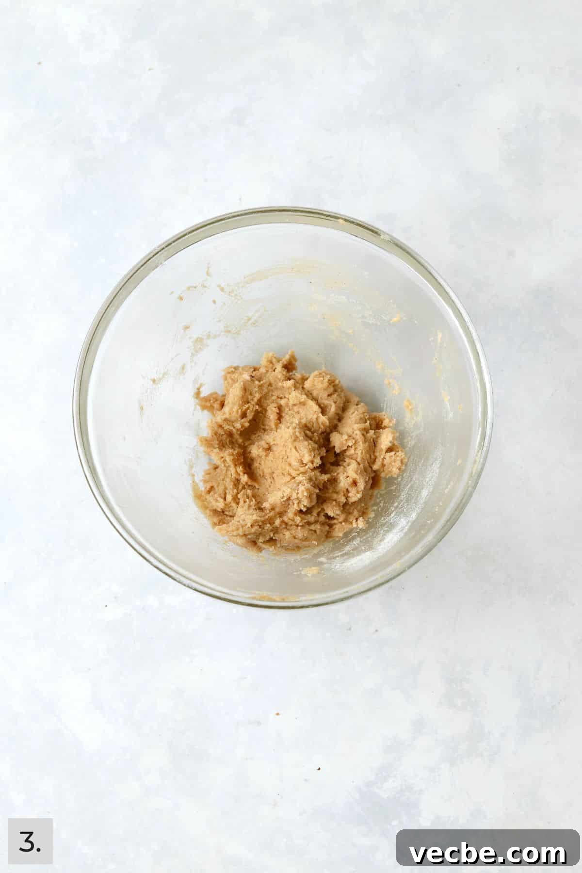 Single-Serve Cowboy Cookie Recipe for One - Small Batch 6 Single serve cookie dough in a mixing bowl before mix-ins are added.