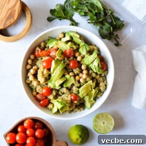 Herbed Quinoa Salad with Avocado and Chickpeas 11 quinoa salad with avocado and tomatoes