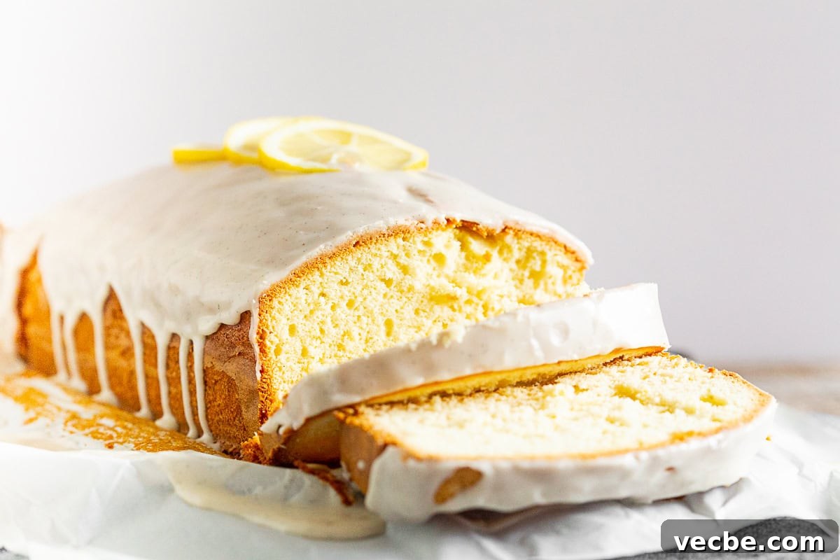 Classic Vanilla Lemon Pound Cake Recipe 4 Vanilla Lemon Pound Cake sliced.