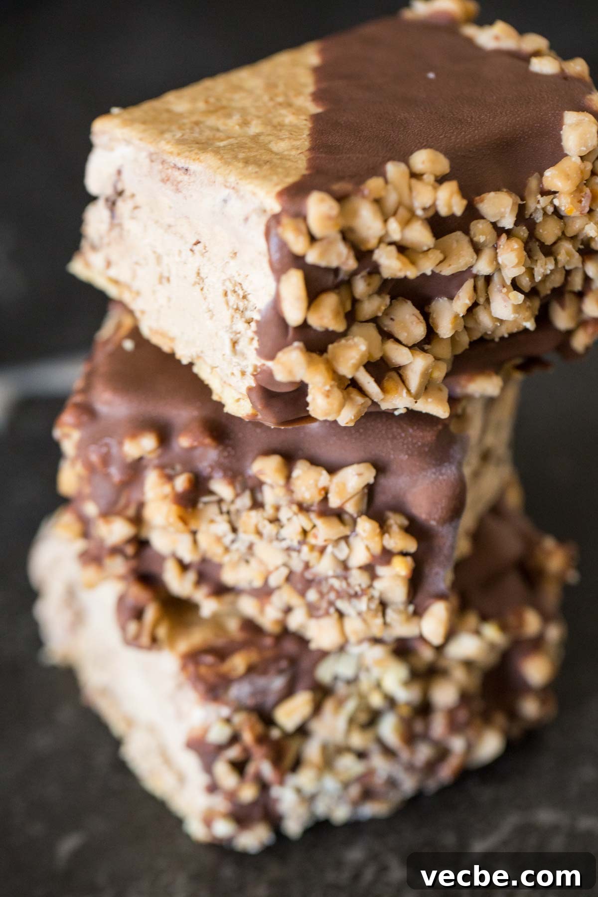 Homemade Graham Cracker Ice Cream Sandwiches Recipe 2 Stack of three Graham Cracker Ice Cream Sandwiches.
