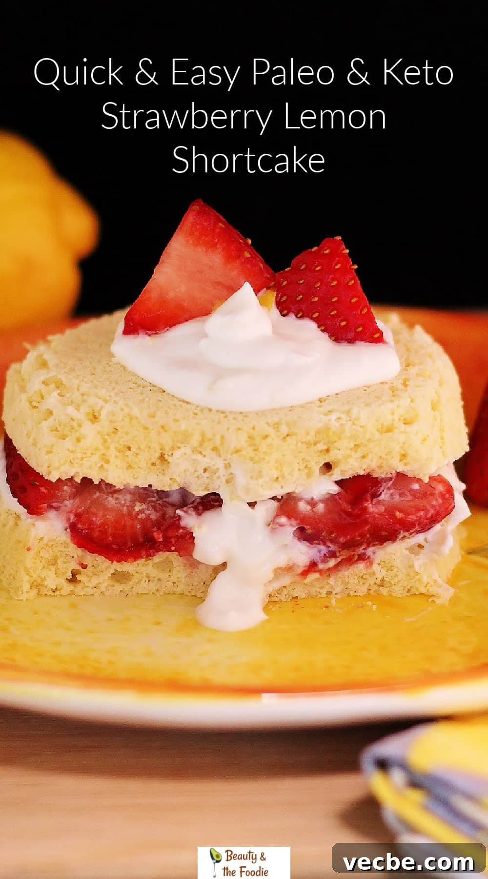Quick Paleo Strawberry Lemon Shortcake Recipe 12 A quick & simple strawberry lemon shortcake with cream & berries.