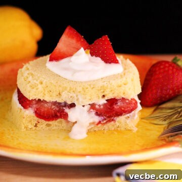 A quick & simple strawberry lemon shortcake with cream & berries.