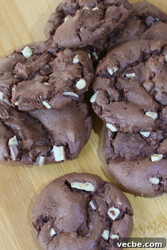 Chocolate Cake Mix Cookies need only 3 ingredients, the chips are a bonus. Chocolate Cake Mix Cookies with Creme de Menthe chips.
