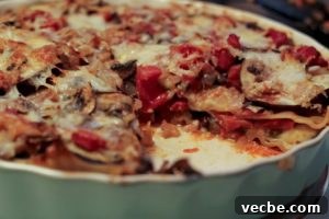 Skillet Lasagna Pie Recipe with Crispy Cheese Crust 4 Finished lasagna pie served on a plate