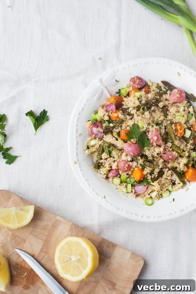 Roasted Spring Vegetables with Lemon and Herb Quinoa 2 Roast Spring Vegetables with Lemon & Herb Quinoa