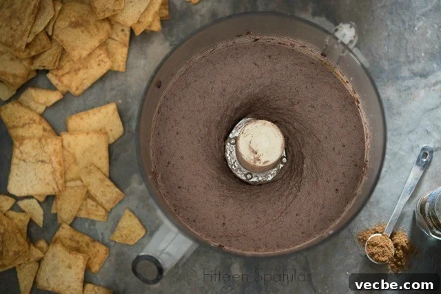 Creamy Black Bean Hummus Recipe 2 Black Bean Hummus - In a Food Processor Bowl with Chips On Side