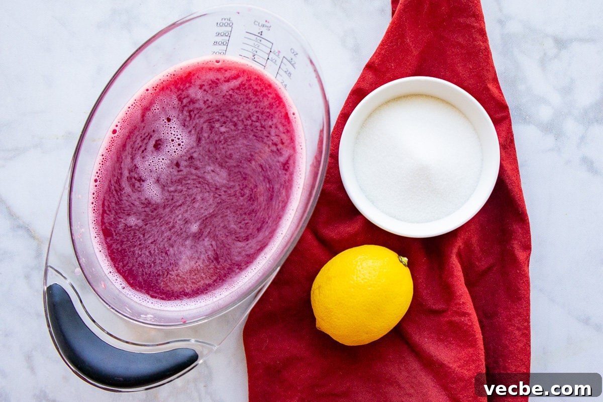 How to Make Pomegranate Molasses from Scratch 3 ingredients to make pomegranate molasses including fresh pomegranate juice, lemon, and sugar.
