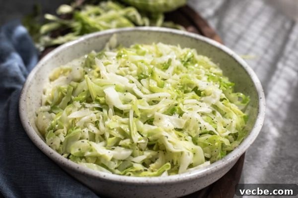 Low-Carb Keto Cabbage Noodles Recipe 3 Buttery cabbage noodles with poppy seeds in a bowl.