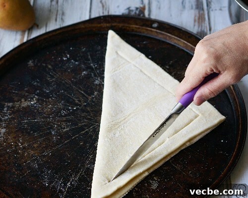 Rustic Pear and Plum Galette Recipe 3 Preparing pastry for pear plum galette