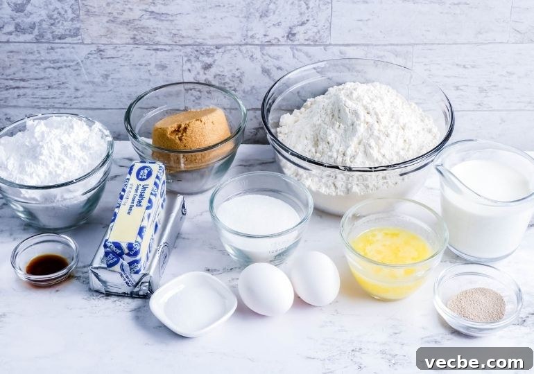 Bread Machine Cinnamon Rolls with Cream Cheese Icing 3 ingredients in containers for bread machine cinnamon rolls