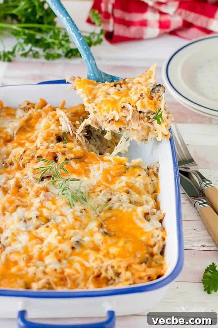 Cheesy Leftover Turkey Casserole Recipe 2 A photo of the turkey casserole dish being served