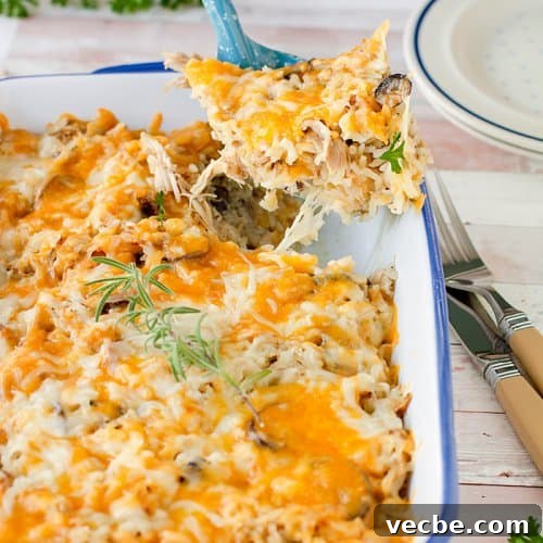 Cheesy Leftover Turkey Casserole Recipe 6 A photo of the turkey casserole dish being served