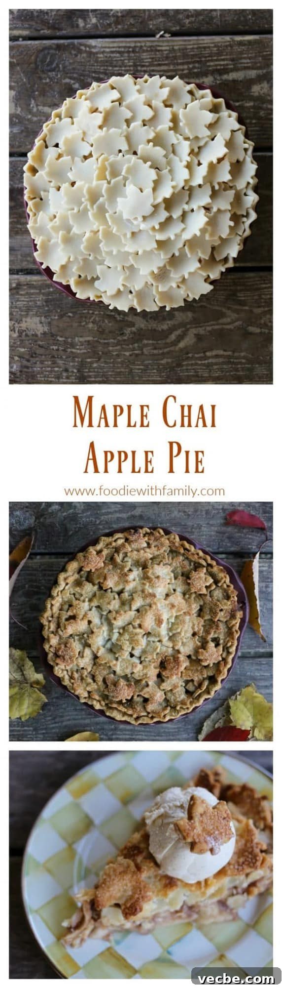 Maple-Chai Spiced Apple Pie 6 Maple Chai Apple Pie: Creamy, rich, chai spiced apple pie.