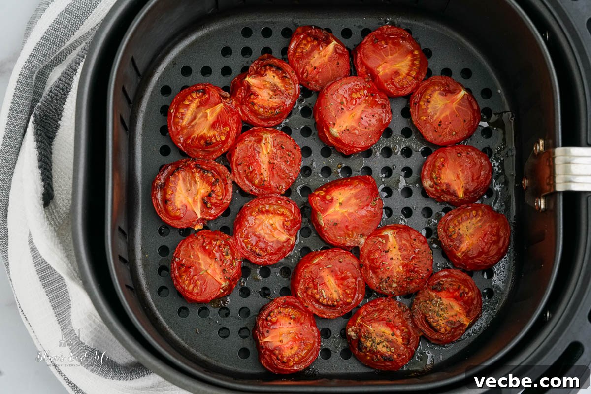 Air Fryer Roasted Tomatoes Recipe 6 The tomatoes after they have roasted